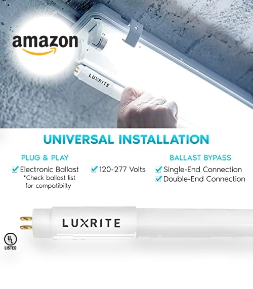 12-Pack 4FT T5 LED Tube Lights — Lighting Solutions, LUXRITE