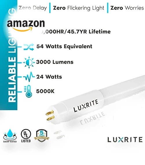 12-Pack 4FT T5 LED Tube Lights — Lighting Solutions, LUXRITE
