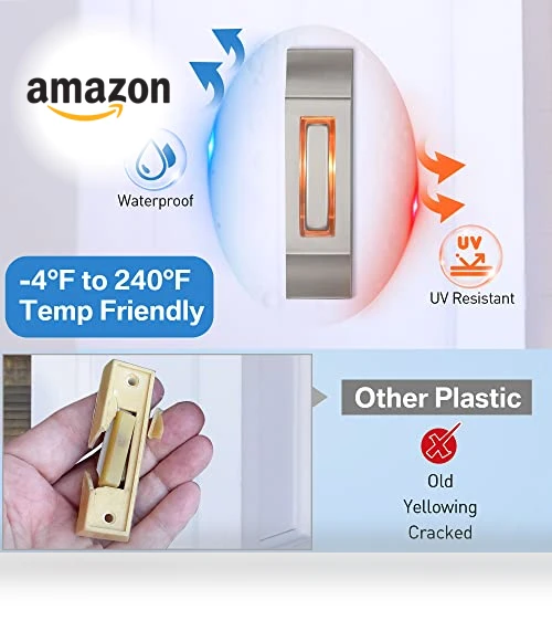 Heavy Duty Metal Door Bell Button with Warm LED Light — Push Buttons, Enhon