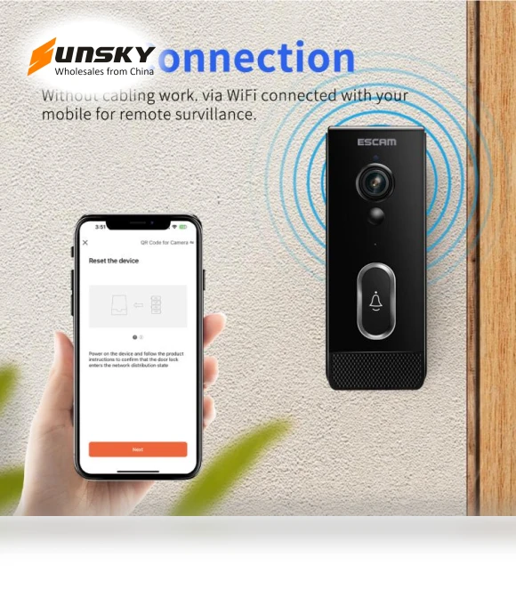 Intelligent Two-Way Voice Night Vision Wireless Doorbell — Smart Home Security, ESCAM