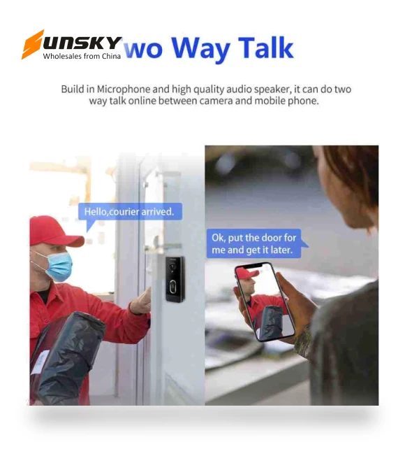 Intelligent Two-Way Voice Night Vision Wireless Doorbell — Smart Home Security, ESCAM