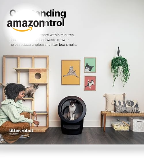 Automatic Self-Cleaning Cat Litter Box — Urine Detectors, Whisker