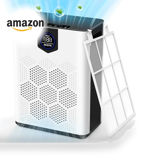 Large Room Air Purifier with H14 True HEPA Filter — Activated Carbon Air Purifiers, DAYETTE