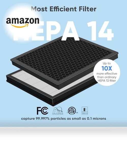 Large Room Air Purifier with H14 True HEPA Filter — Activated Carbon Air Purifiers, DAYETTE