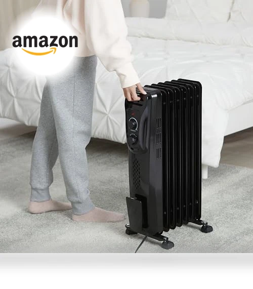 Oil Heater, Radiator Heater for Indoor Use — Portable Heating Solutions, Amazon Basics