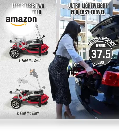 Ultra Lightweight Electric Powered Folding 4 Wheel Mobility Scooter — Mobility Scooters, ZiiROBOT