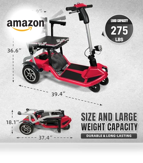 Ultra Lightweight Electric Powered Folding 4 Wheel Mobility Scooter — Mobility Scooters, ZiiROBOT