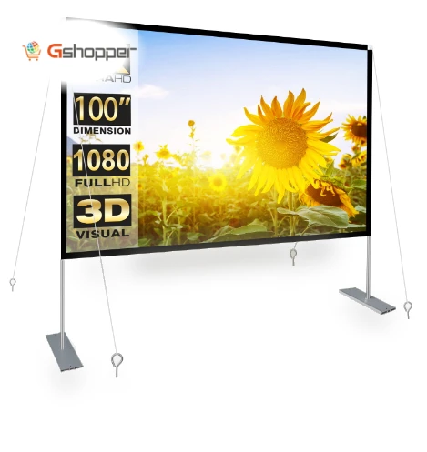 100 inch Outdoor Projector Screen and Stand — Home Theater Projectors, HOIN