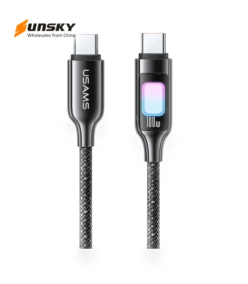 100W Type-C to Type-C Data Cable with Colorful Light — Cables, USAMS