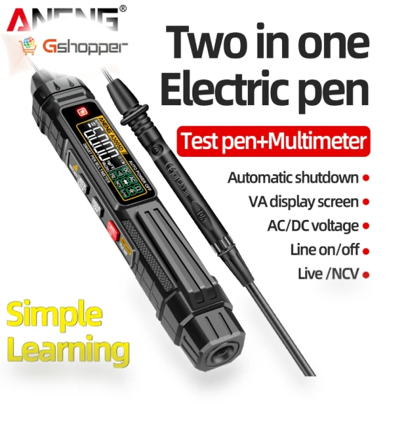 2-in-1 Multimeter Test Pen with VA Color Display — Electrical Testers, ANENG
