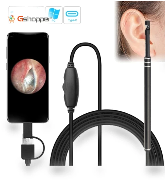 3 in 1 USB Ear Scope Inspection HD Camera Visual Ear Spoon — Otoscopes, i96