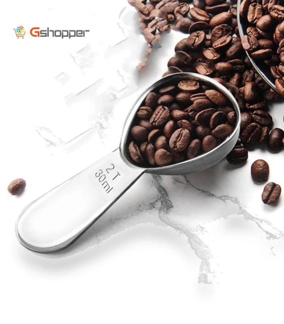 304 Thickened Stainless Steel Coffee Spoon Scales Scaling Spoon — Coffee Scoops, YG