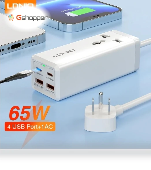 65W USB C Charger 4 Ports USB Output Desktop Power Strip — Chargers, LDNIO