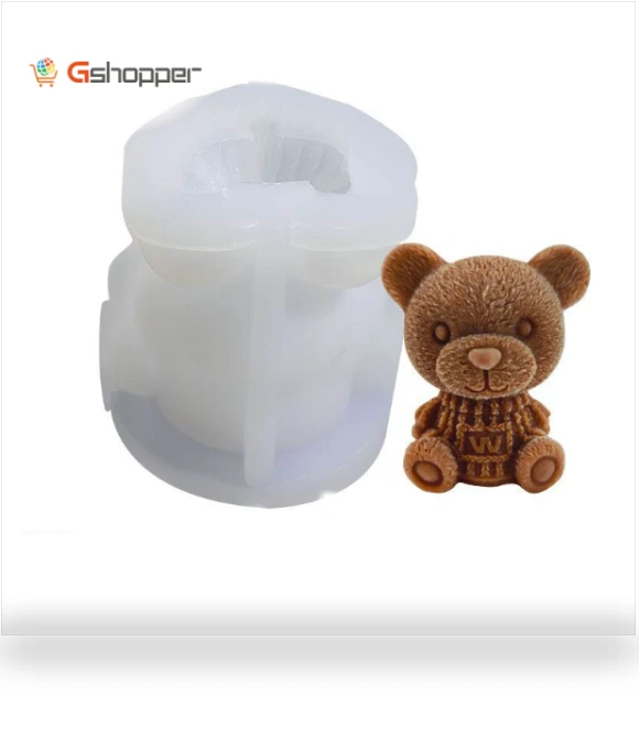Cartoon Milk Tea Coffee Bear Ice Cube Silicone Mold — Molds