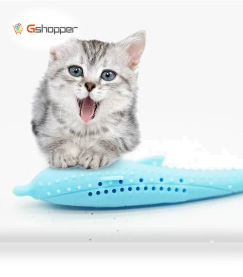 Catnip Cat Teeth Cleaning Silicone Dolphin Toy — Dental Care