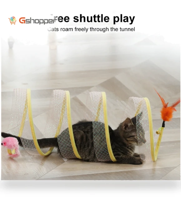 Collapsible Cat Tunnel Spring Toy — Tunnels