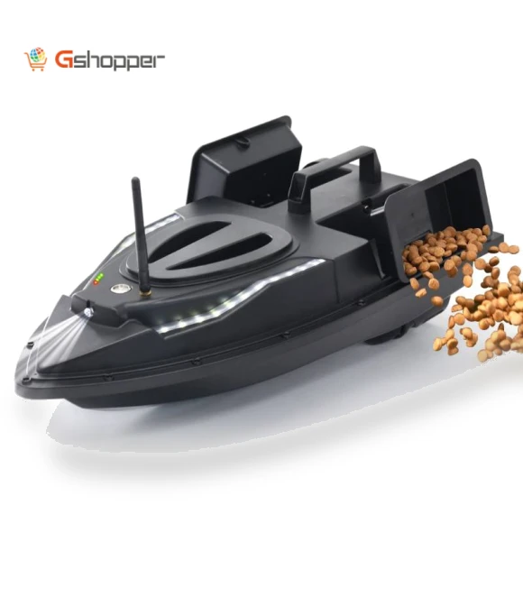 Dual Hoppers Bait Boat With Cool Turning Light and Constant Speed Cruise Mode — Artificial Bait, Flytec