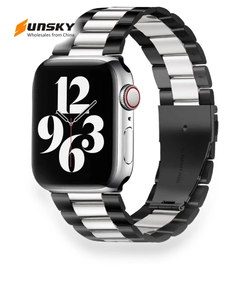 Fold Buckle 3 Beads Stainless Steel Watch Band — Watch Accessories