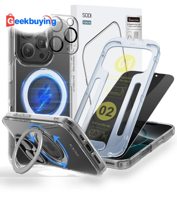 Phone Ring Stand Case Privacy Screen Protector Set — Screen Protectors, SODI