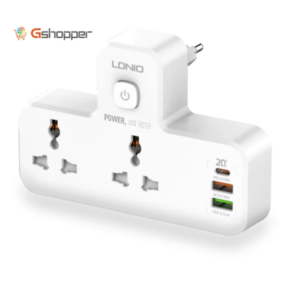 Universal Power Socket with 2 Outlets and 3USB Ports — Power Hubs, LDNIO