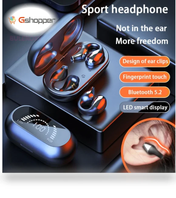 Wireless Ear Clip Bone Conduction Headphones — On-Ear Headphones