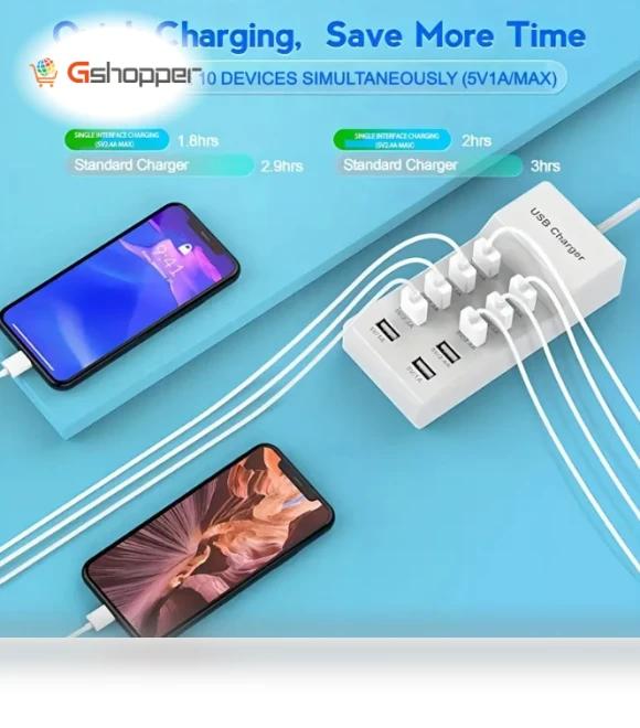 10 Port Multi Device USB Charging Station — Power Hubs