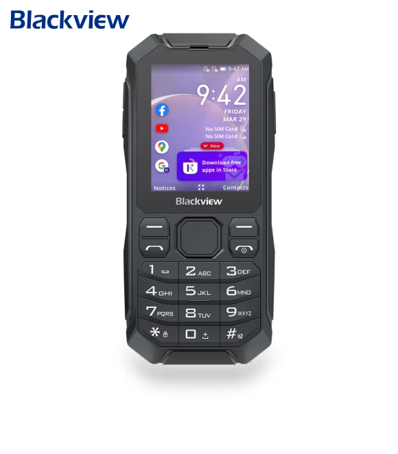 2.4-Inch Keyboard Detachable Battery Flashlight KaiOS 4G Mini Ruggedized Cellphone — Basic Cases, Blackview