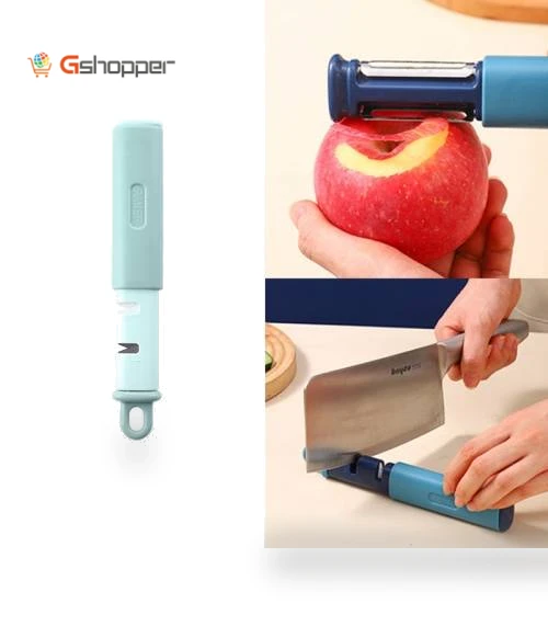 2 in 1 Stainless Steel Peeler with Tungsten Steel Sharpener — Vegetable Peelers
