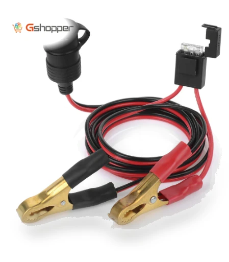 Car Cigarette Lighter Socket To Battery Alligator Clip Connector — Vehicle Power Solutions