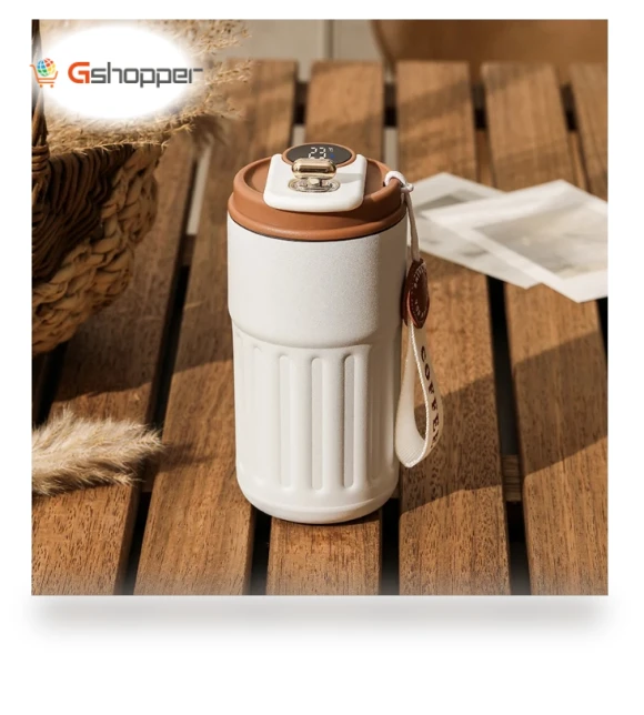 Coffee Thermos with Temperature Display — Travel Drinkware