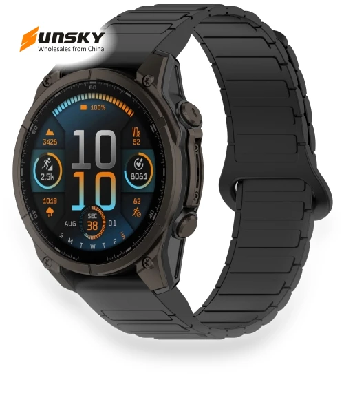 Dual Color Magnetic Buckle Quick Release Silicone Watch Band — Watch Accessories, Garmin