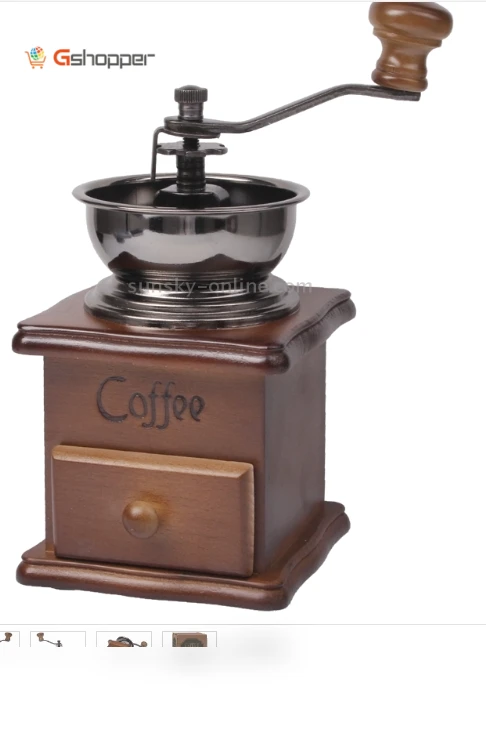 Manual Coffee Mill with Wood Stand Bowl — Hand Coffee Grinders