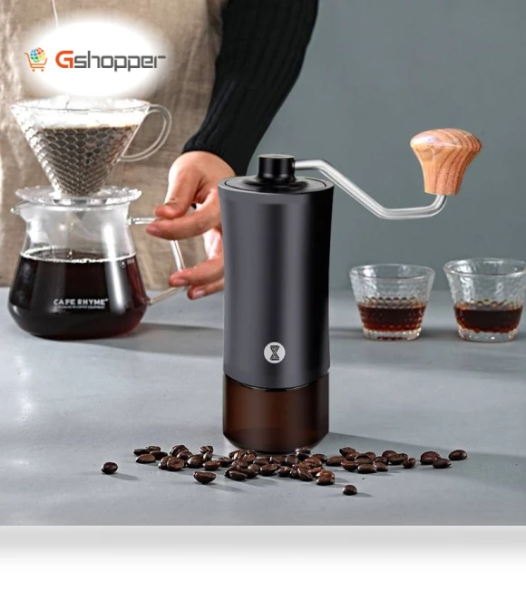Manual Stainless Steel Core Dual Shaft Hand Crank Coffee Bean Grinder — Electric Blade Coffee Grinders