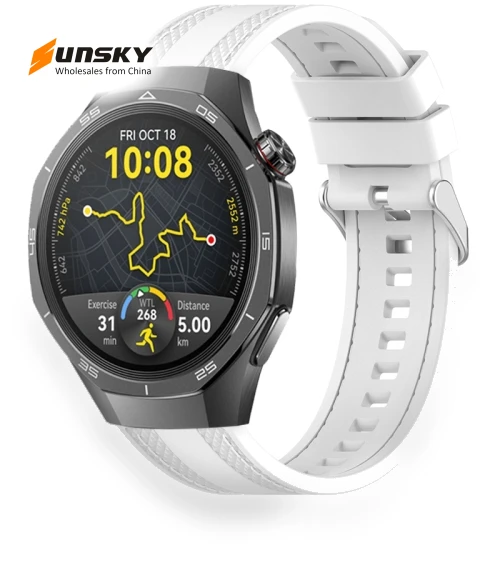 Quick Release Two Side Stitching Silicone Watch Band — Watch Straps & Bands, Huawei