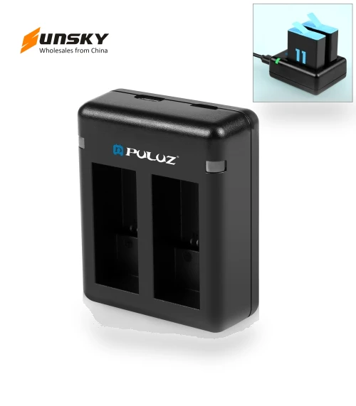 USB Dual Batteries Charger — Chargers, PULUZ