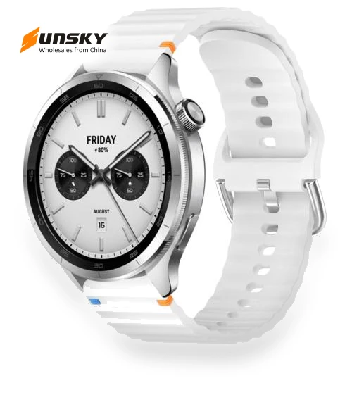 Wavy Grain Stitched Silicone Watch Band — Watch Straps & Bands, Xiaomi