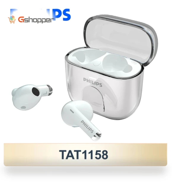Wireless Bluetooth 5.3 Headset Mini Crystal Shell Earbuds — In-Ear Headphones, Philips