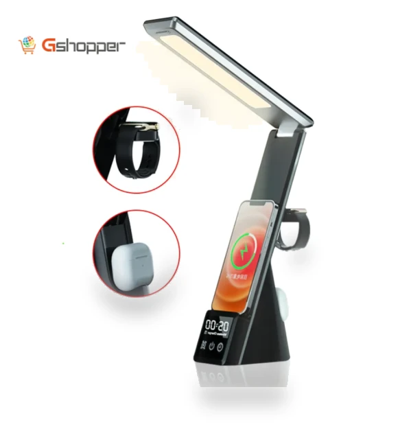 Folding Eye Protection Desk Lamp with Wireless Charger — Chargers