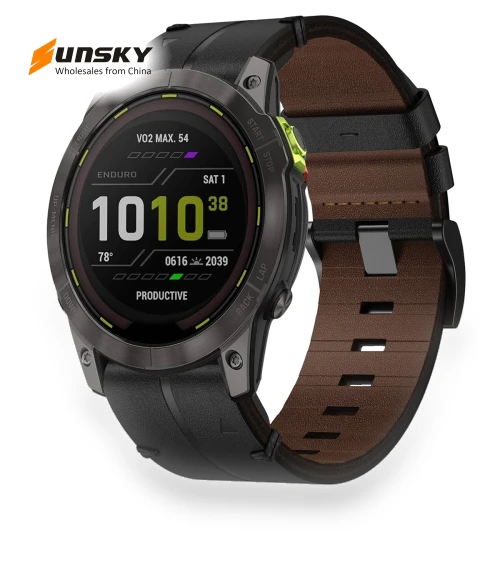 Leather Textured Watch Band — Watch Accessories, Garmin