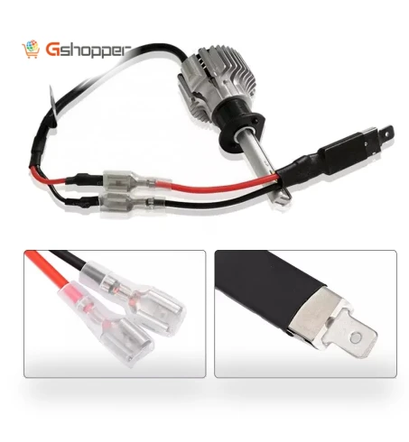 LED H1 Replacement Single Converter Wiring Connector Cable — Headlight