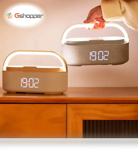 Multifunction Night Light Alarm Clock with Wireless Charger and BT Speaker — Alarm