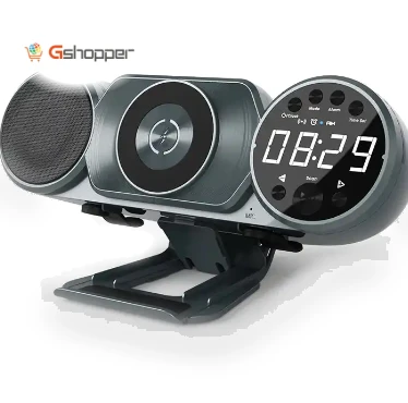 Multifunction Wireless Charger with Speaker, FM Radio, and Alarm Clock — FM Transmitters