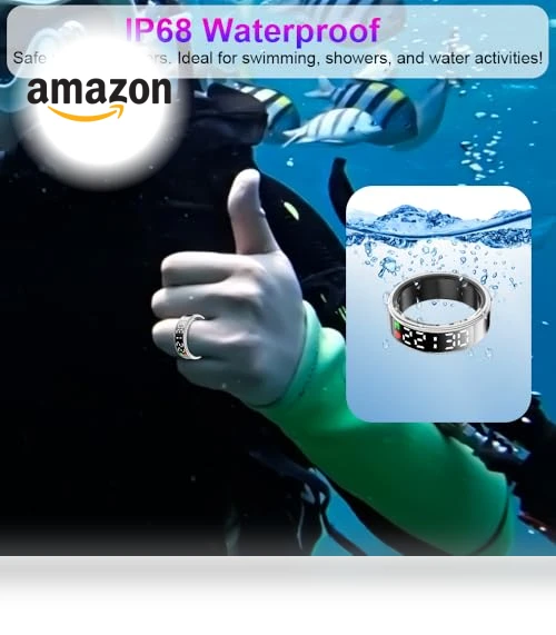 Smart Ring Health Tracker with Display Screen & Touch Button — Smart Rings, Evelame