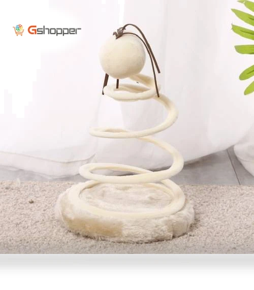 Spiral Wire Spring Fabric Round Cats Scratching Toys — Cat Playthings