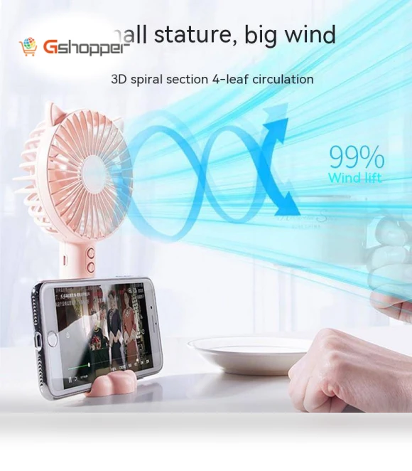 USB Handheld Small Fan with Night Light — Portable USB Fans