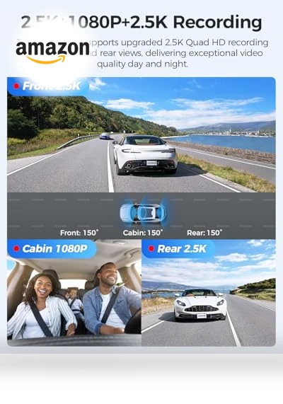 3 Channel Dash Cam — Dashboard Cameras, AZDOME