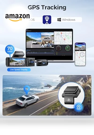 3 Channel Dash Cam — Dashboard Cameras, AZDOME