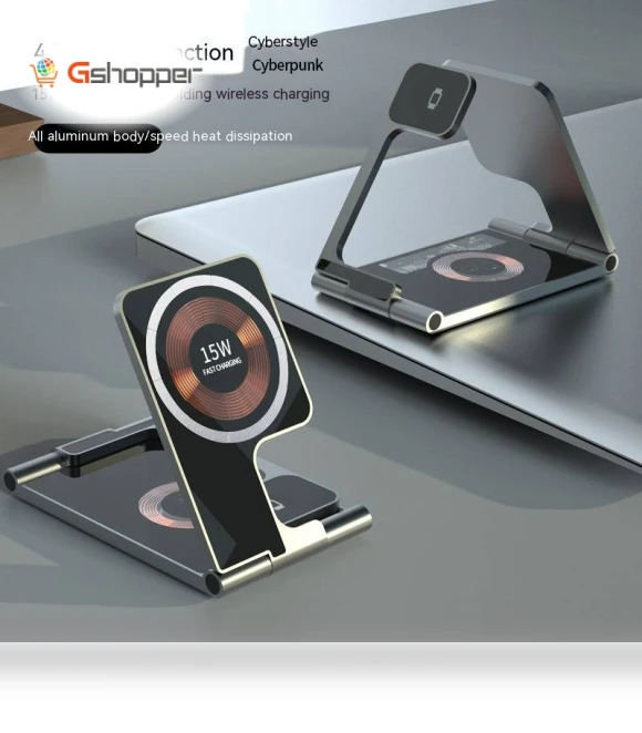 Folding Magsafe Transparent Magnetic Three-in-One Wireless Charger — Chargers