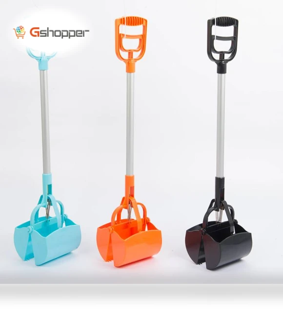 Long-Handle Spring Action Pet Feces Pooper Scooper — Scoops