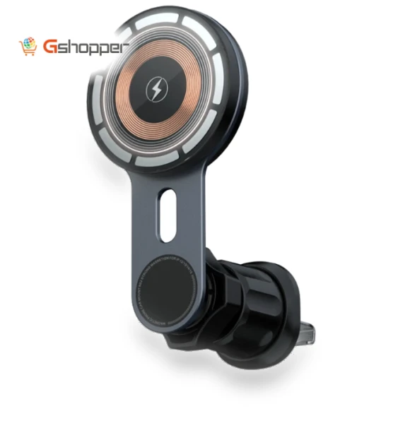 Magnetic Car Cordless Charger Mount with Atmosphere Lighting — Vehicle Phone Holders, iFORCE